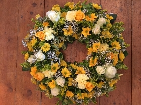 Yellow and White Wreath