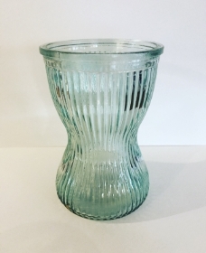 Ribbed glass vase