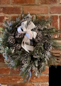 Silver & White artificial wreath